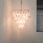 Aurora Chandelier Pétales en Verre de Murano Rose Cascade - Neutralighting