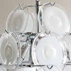 Aurora Lustre Blanc Murano Verre Disques Grappe - Neutralighting