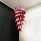 Aurora Chandelier en Verre de Murano Rouge et Blanc - Neutralighting