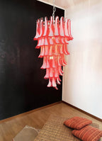 Aurora Chandelier en Verre de Murano Rouge et Blanc - Neutralighting