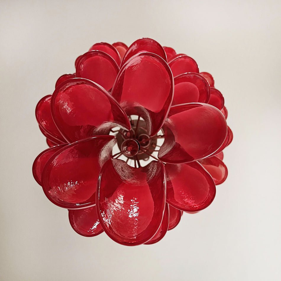 Aurora Chandelier en Verre de Murano Rouge et Blanc - Neutralighting