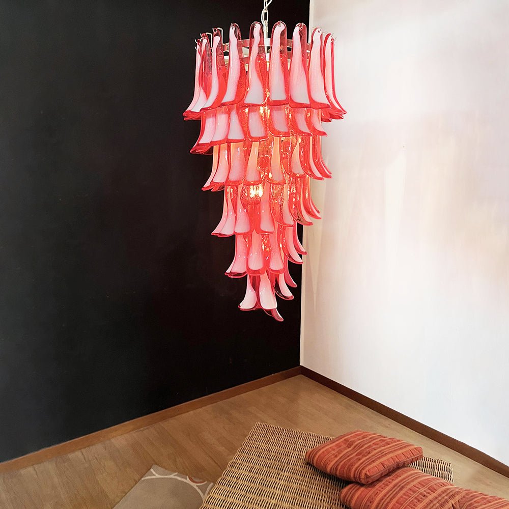 Aurora Chandelier en Verre de Murano Rouge et Blanc - Neutralighting