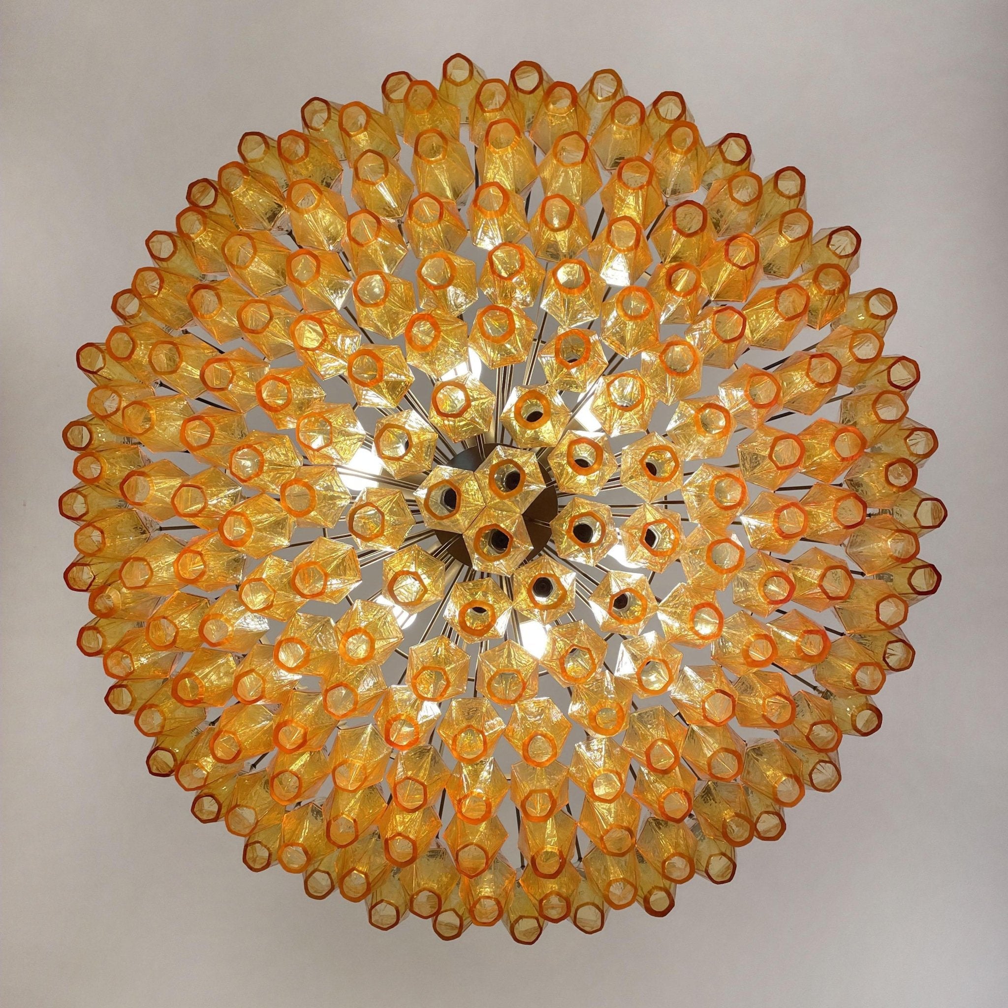 Murano Chandelier Ambre Superposé Ovale - Neutralighting