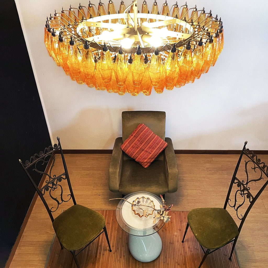 Murano Chandelier Ambre Superposé Ovale - Neutralighting