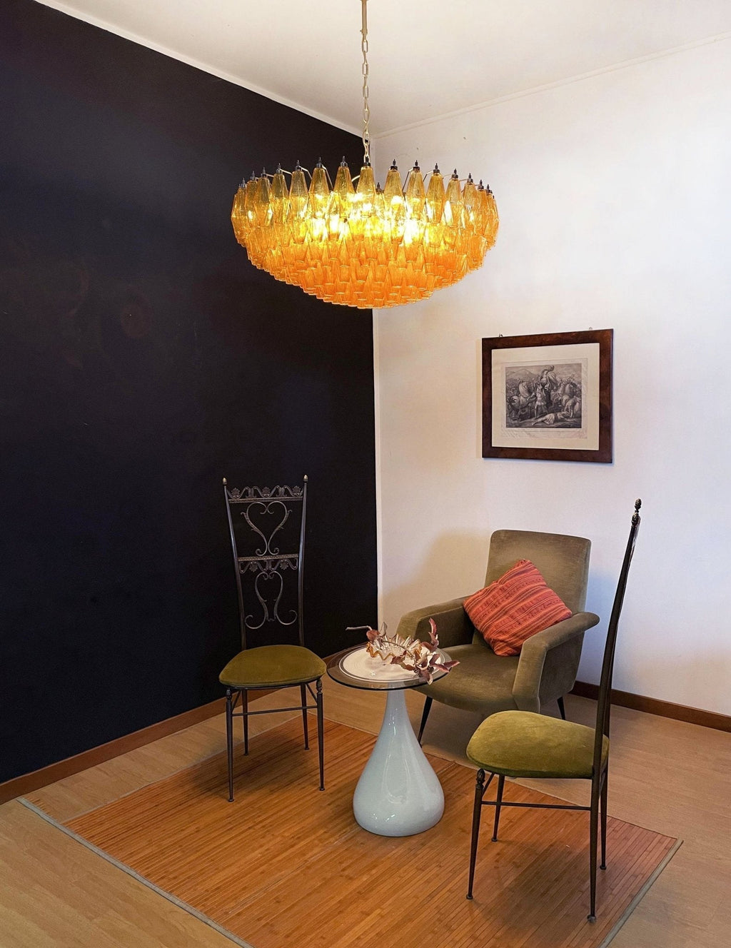 Murano Chandelier Ambre Superposé Ovale - Neutralighting