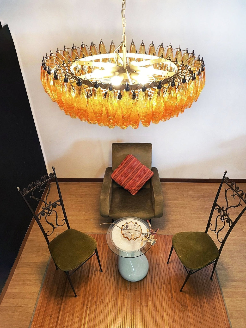 Murano Chandelier Ambre Superposé Ovale - Neutralighting