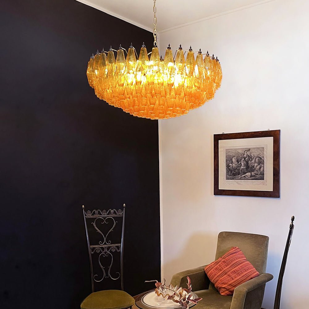 Murano Chandelier Ambre Superposé Ovale - Neutralighting