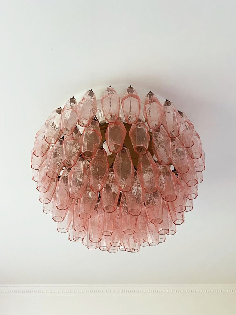 Aurora Plafonnier Rose Losange Verre Superposé Vintage Élégance - Neutralighting