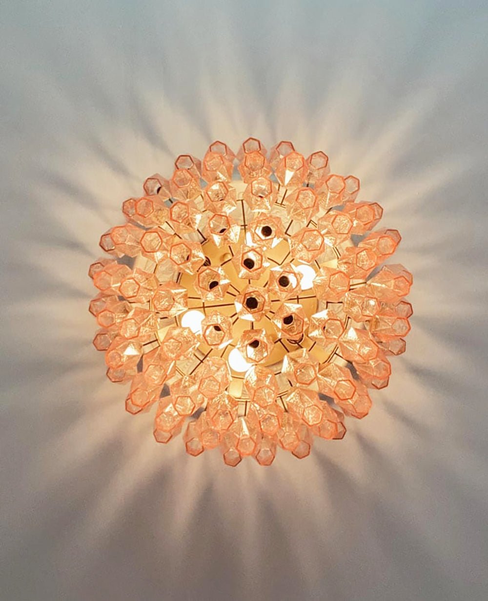 Aurora Plafonnier Rose Losange Verre Superposé Vintage Élégance - Neutralighting