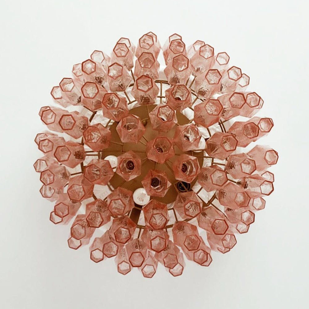 Aurora Plafonnier Rose Losange Verre Superposé Vintage Élégance - Neutralighting