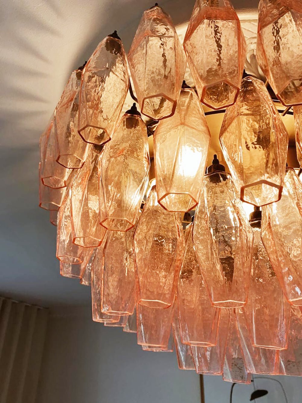 Aurora Plafonnier Rose Losange Verre Superposé Vintage Élégance - Neutralighting