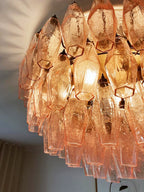 Aurora Plafonnier Rose Losange Verre Superposé Vintage Élégance - Neutralighting