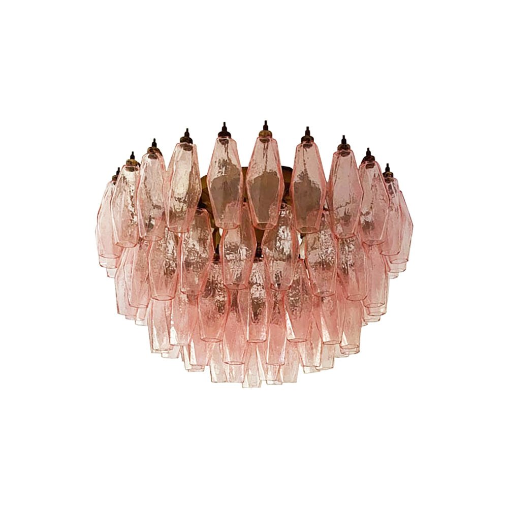 Aurora Plafonnier Rose Losange Verre Superposé Vintage Élégance - Neutralighting
