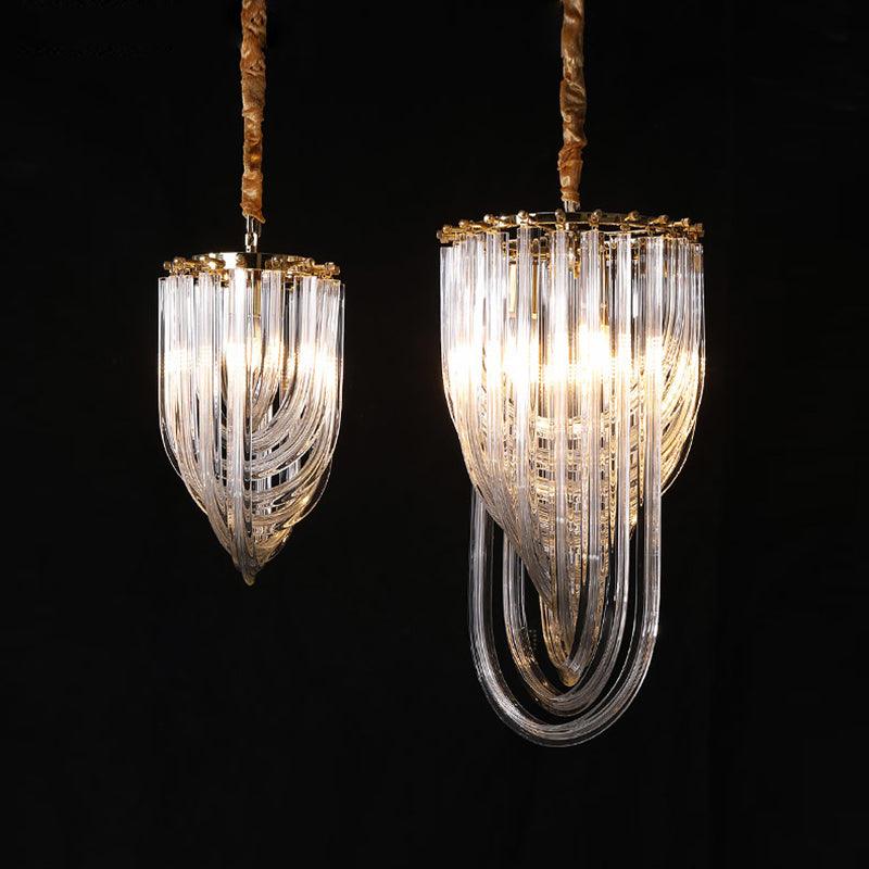 Aurora Chandelier Clair Courbé Superposé - Neutralighting