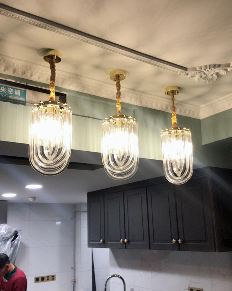 Aurora Chandelier Clair Courbé Superposé - Neutralighting