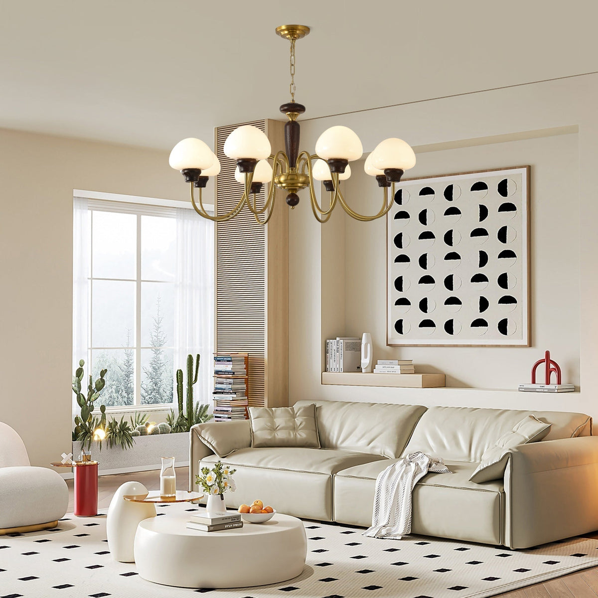 Lustra Lustre Laiton Bois Champignon Classique - Neutralighting