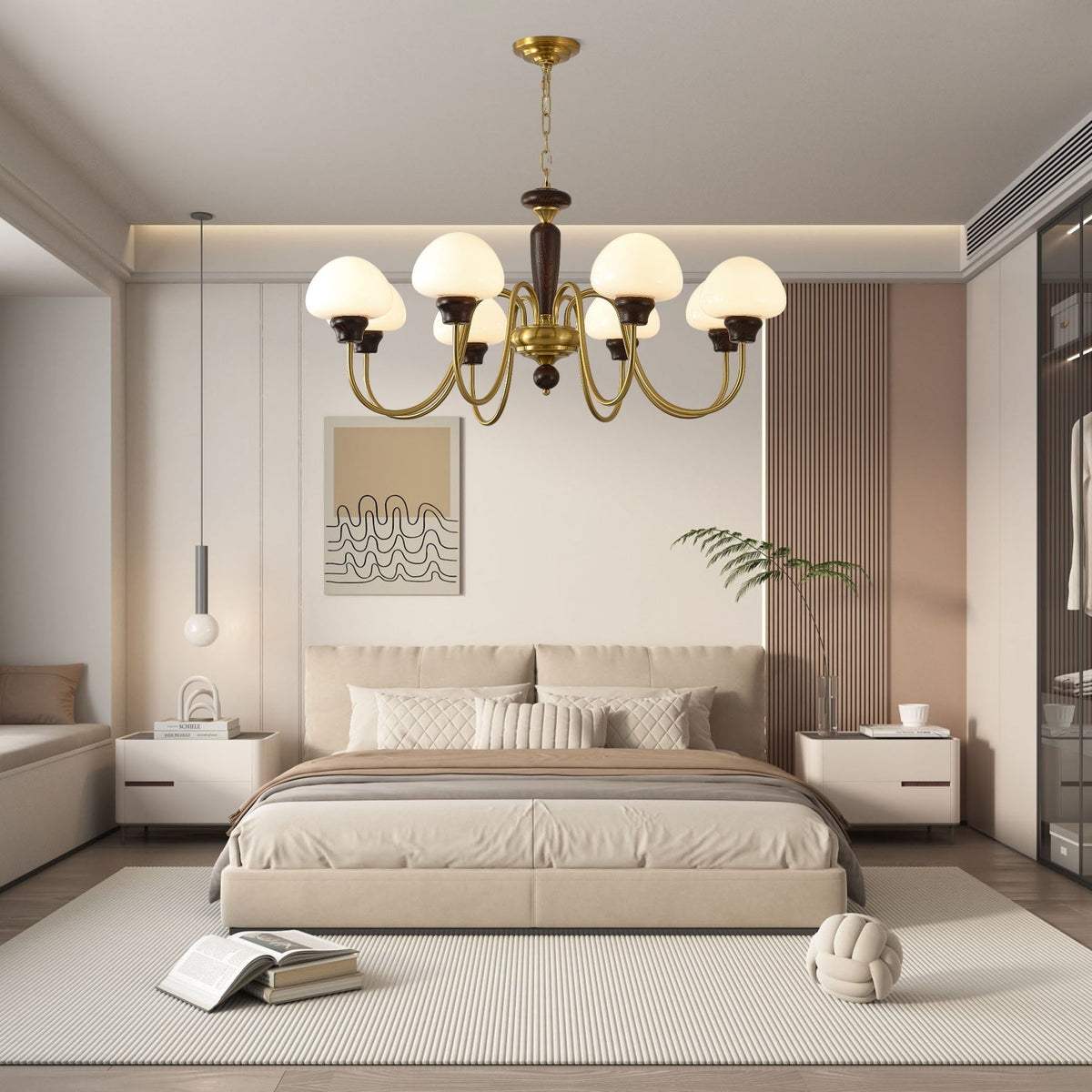 Lustra Lustre Laiton Bois Champignon Classique - Neutralighting