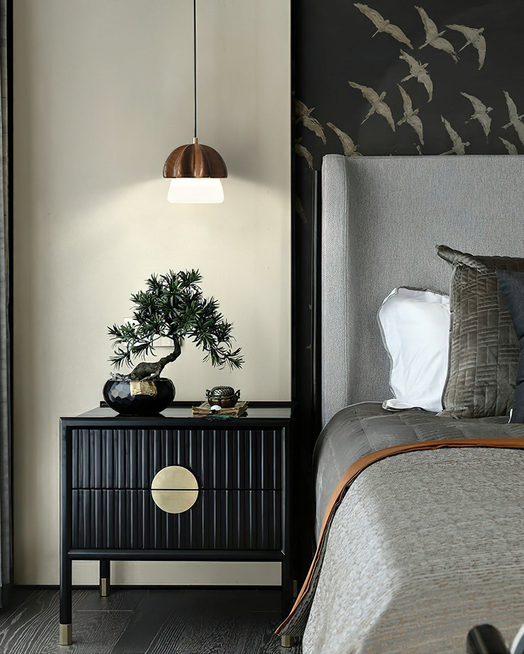 Lustra Suspension Champignon Cluster Bois & Verre - Neutralighting