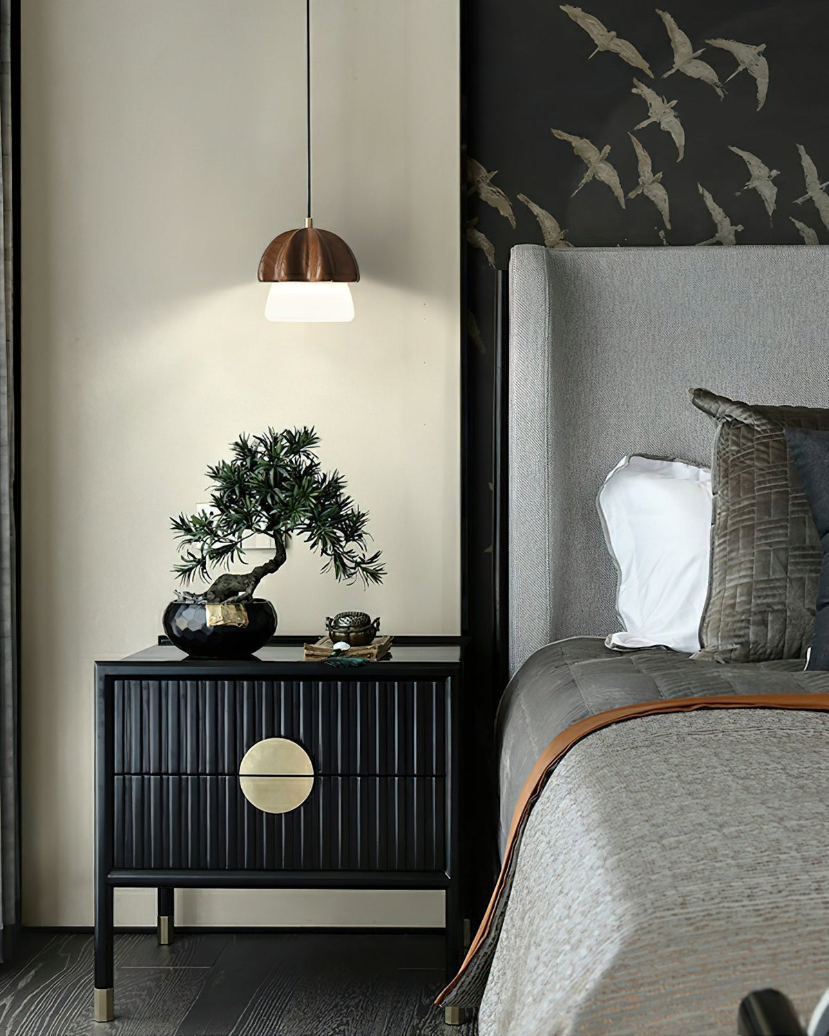 Lustra Suspension Champignon Cluster Bois & Verre - Neutralighting