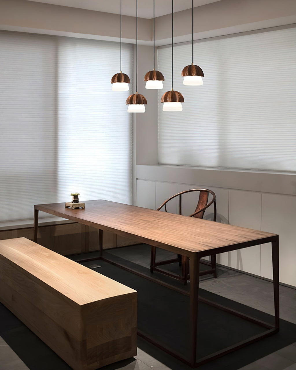 Lustra Suspension Champignon Cluster Bois & Verre - Neutralighting