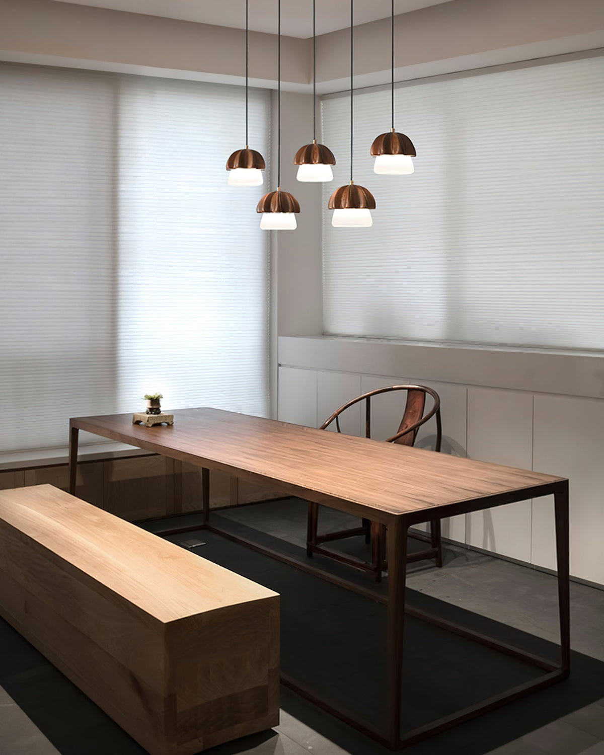 Lustra Suspension Champignon Cluster Bois & Verre - Neutralighting