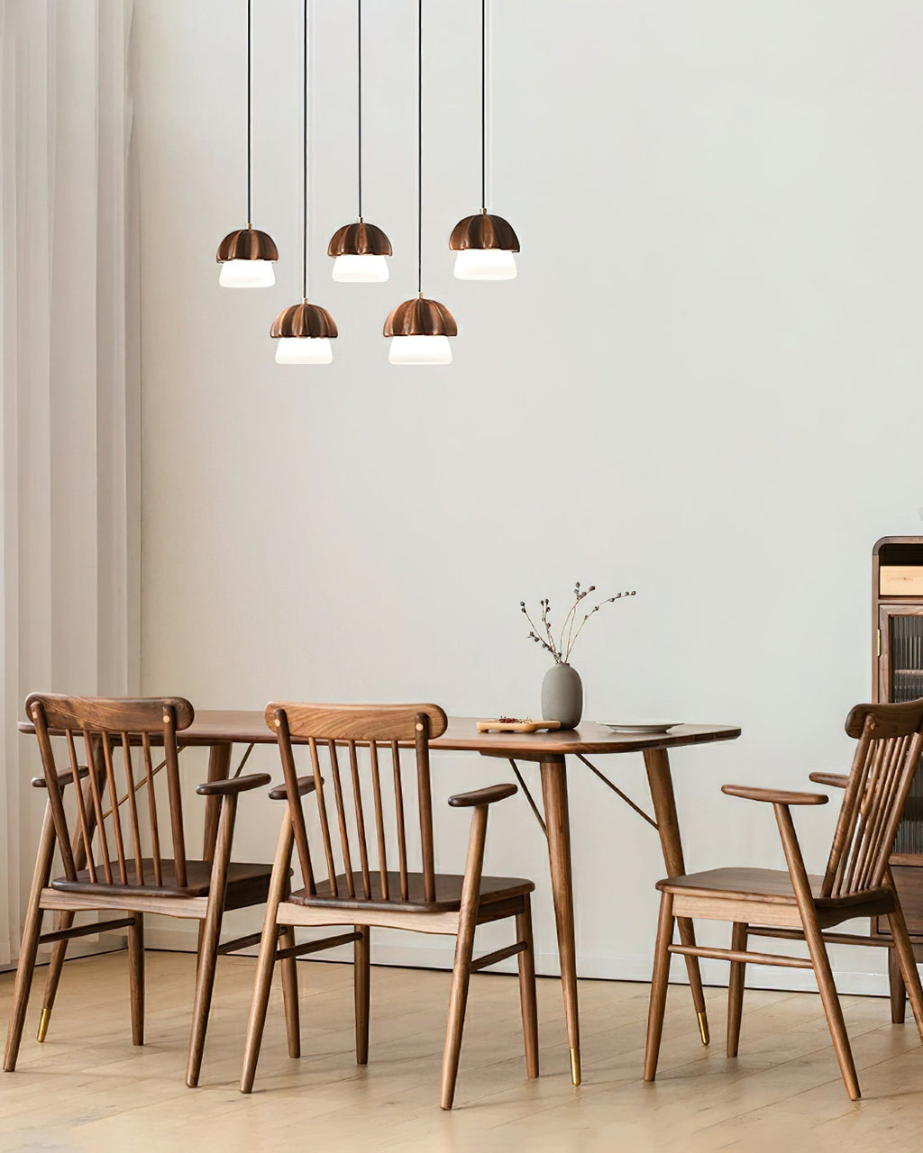 Lustra Suspension Champignon Cluster Bois & Verre - Neutralighting