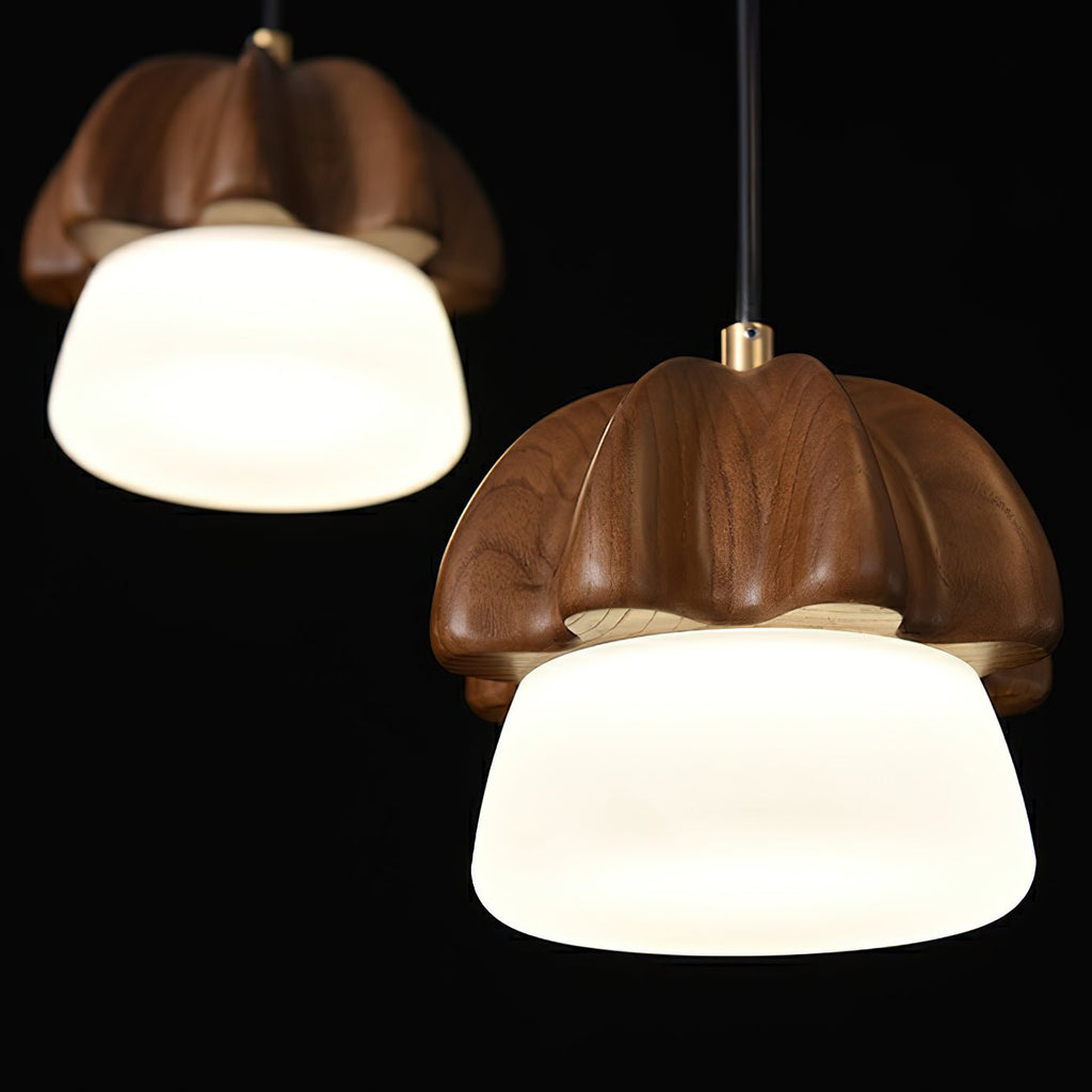 Lustra Suspension Champignon Cluster Bois & Verre - Neutralighting