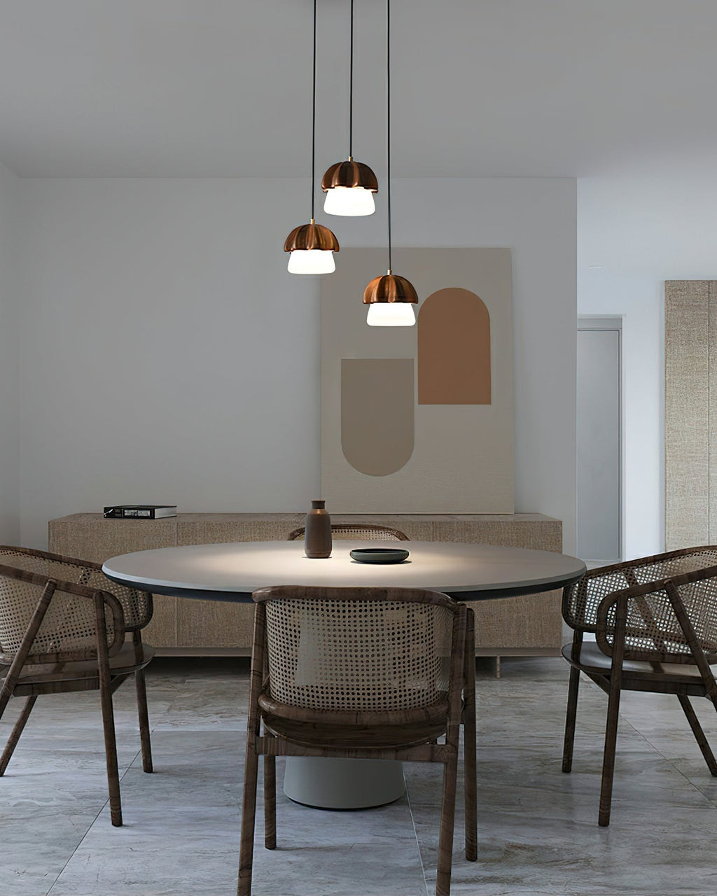 Lustra Suspension Champignon Cluster Bois & Verre - Neutralighting