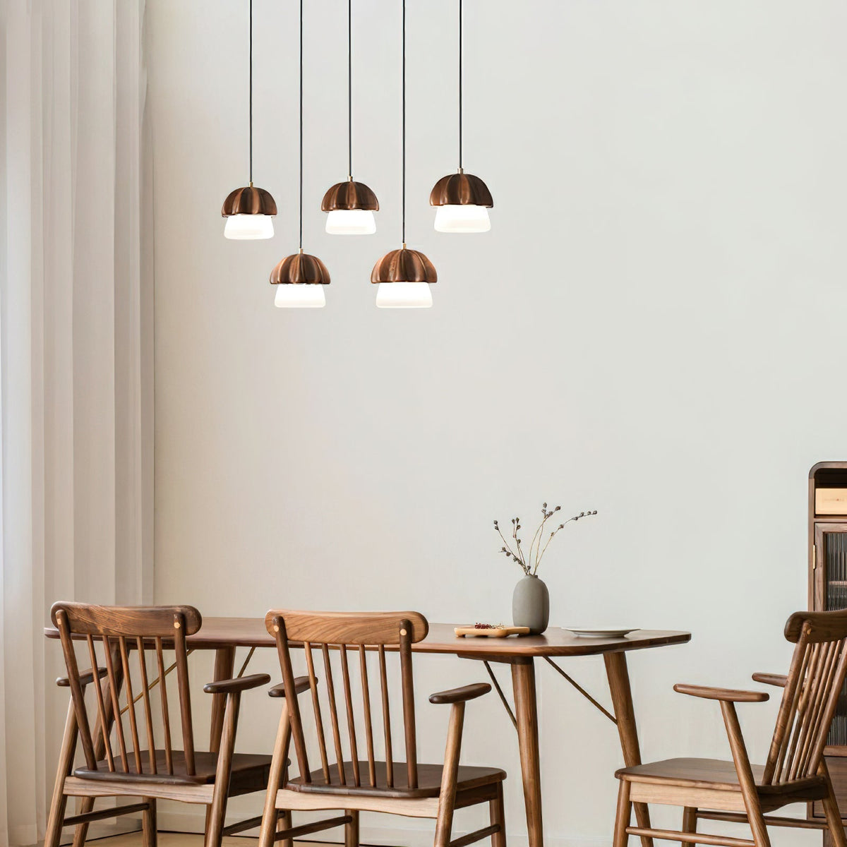 Lustra Suspension Champignon Cluster Bois & Verre - Neutralighting