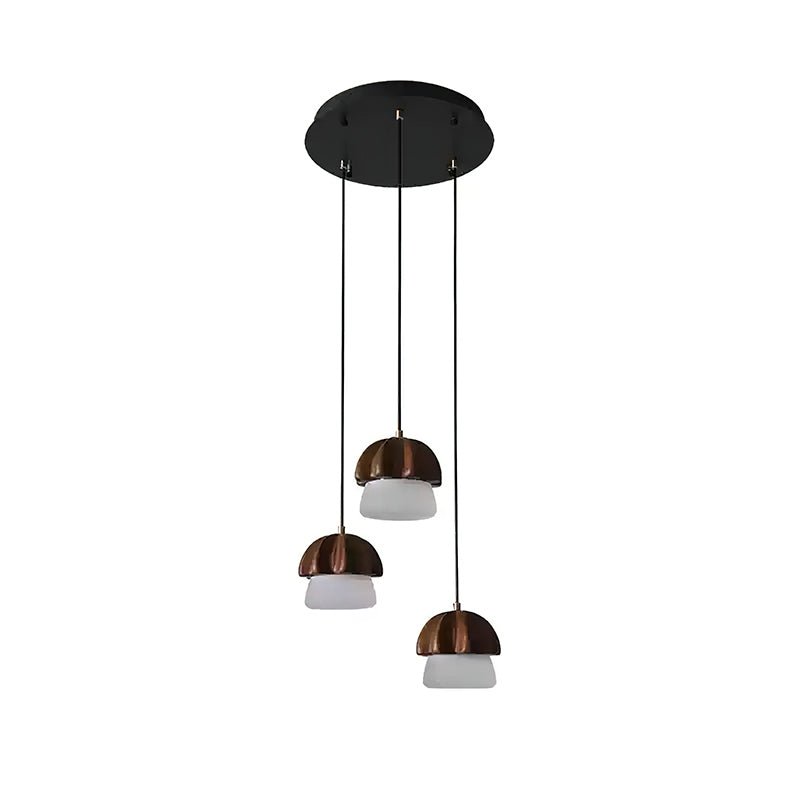 Lustra Suspension Champignon Cluster Bois & Verre - Neutralighting