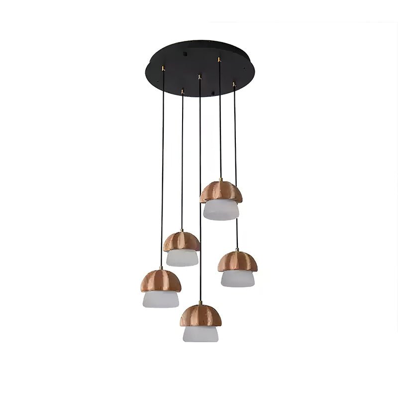 Lustra Suspension Champignon Cluster Bois & Verre - Neutralighting