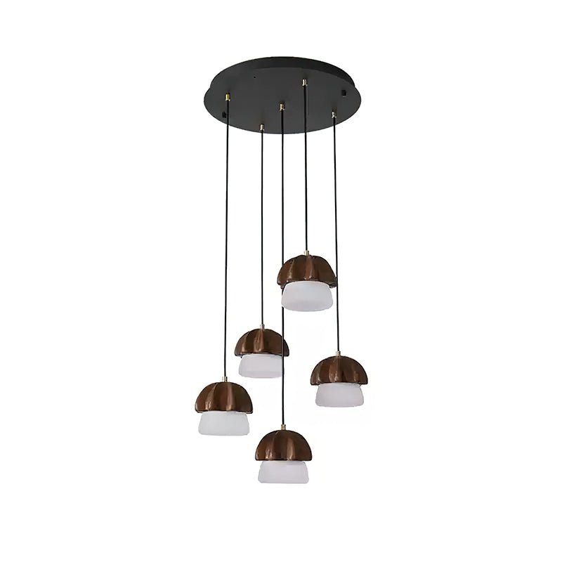 Lustra Suspension Champignon Cluster Bois & Verre - Neutralighting