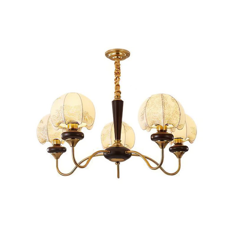 Orchid Chandelier en Tissu Vintage - Neutralighting