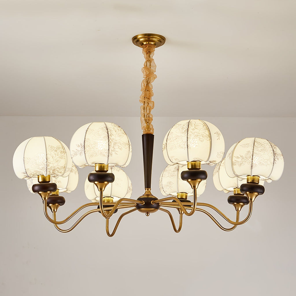 Orchid Chandelier en Tissu Vintage - Neutralighting