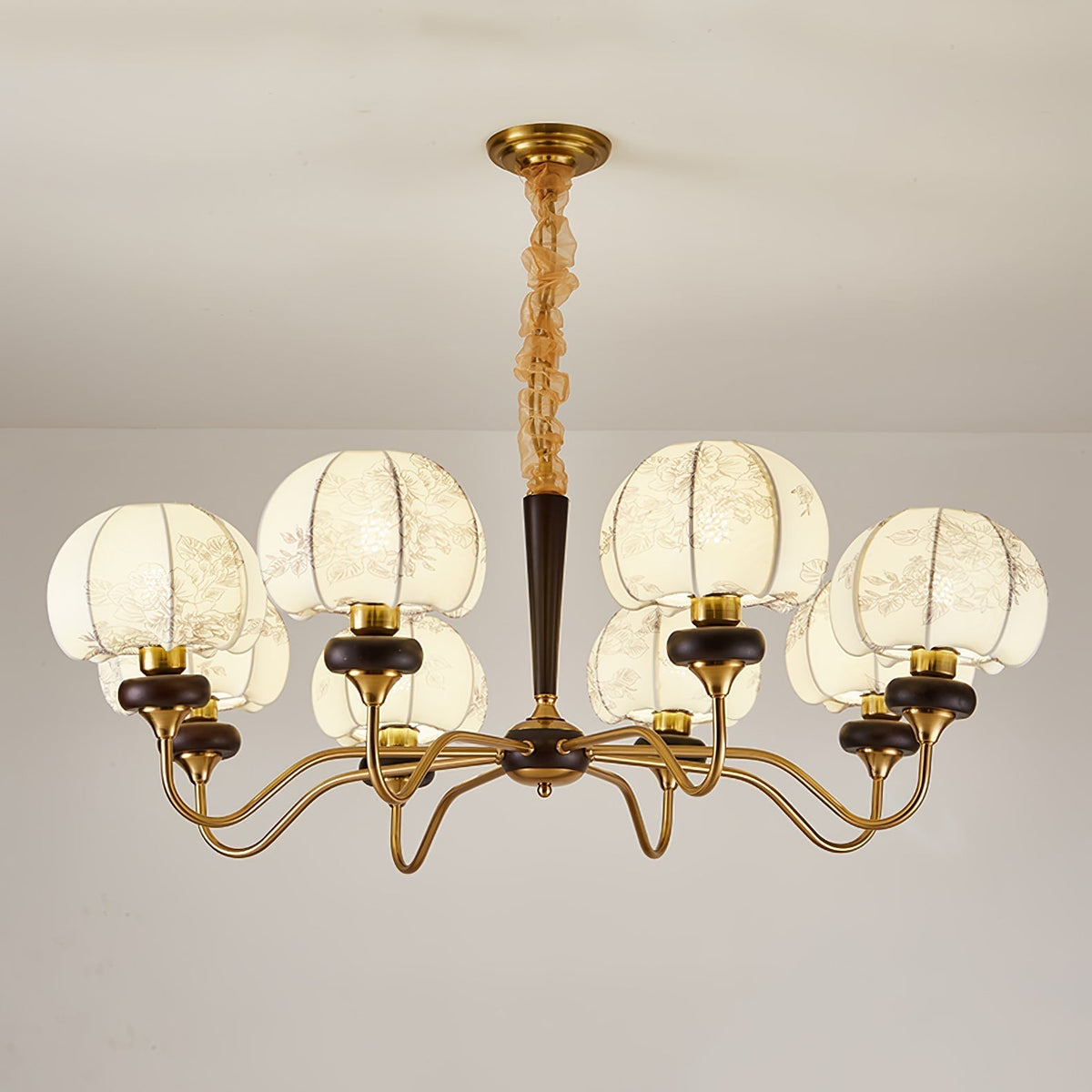 Orchid Chandelier en Tissu Vintage - Neutralighting