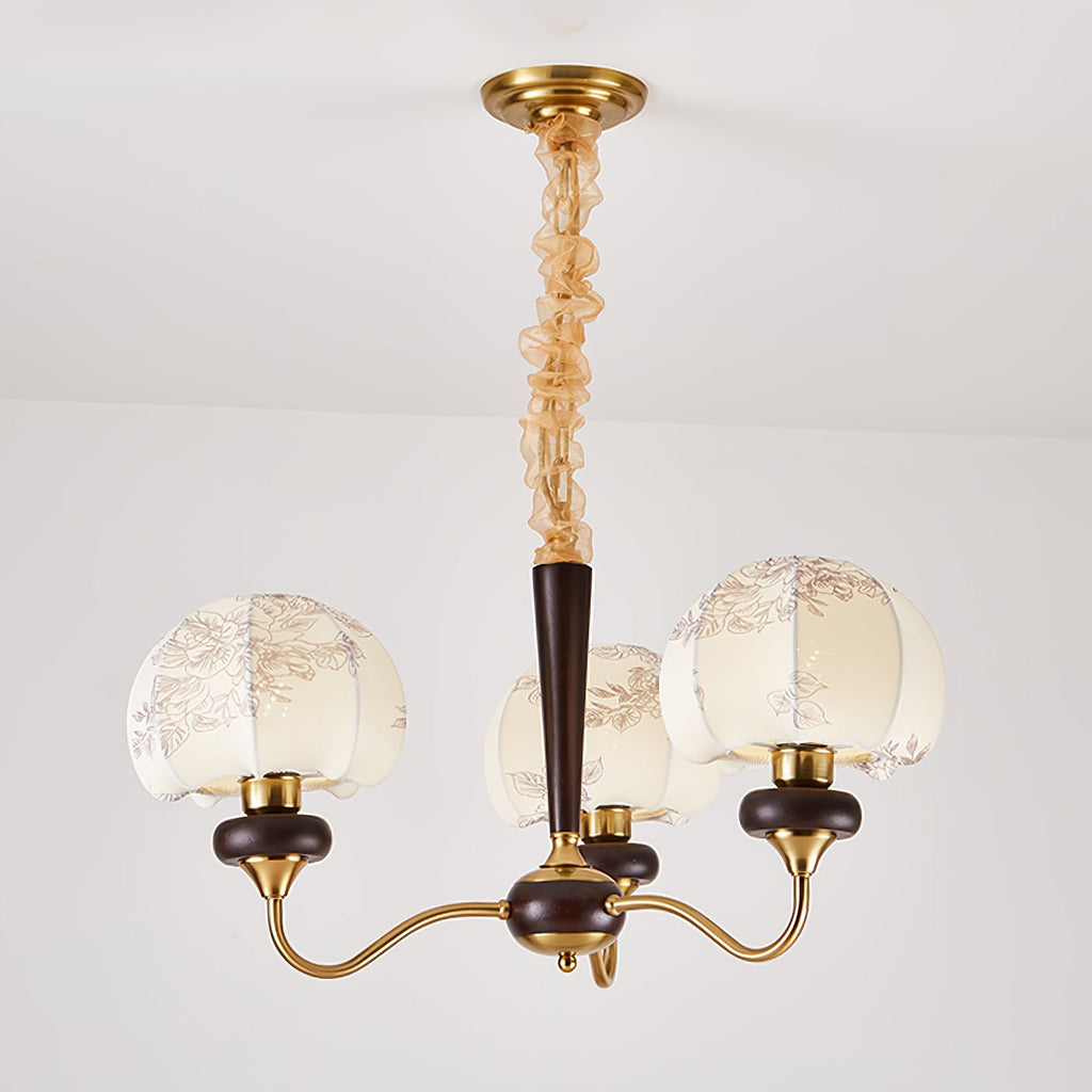 Orchid Chandelier en Tissu Vintage - Neutralighting