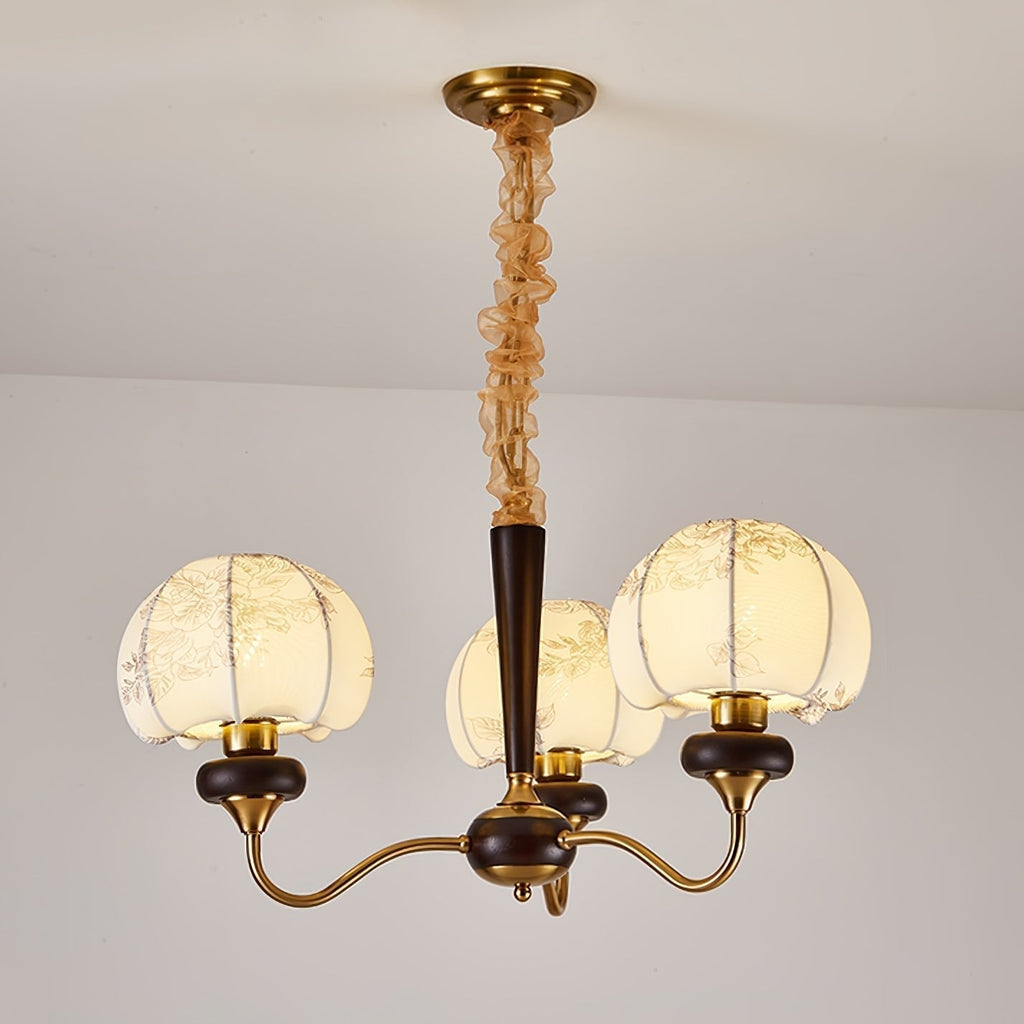 Orchid Chandelier en Tissu Vintage - Neutralighting