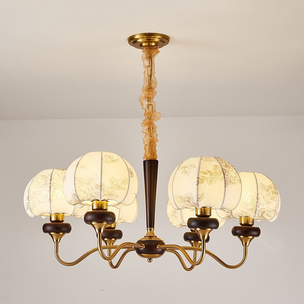 Orchid Chandelier en Tissu Vintage - Neutralighting