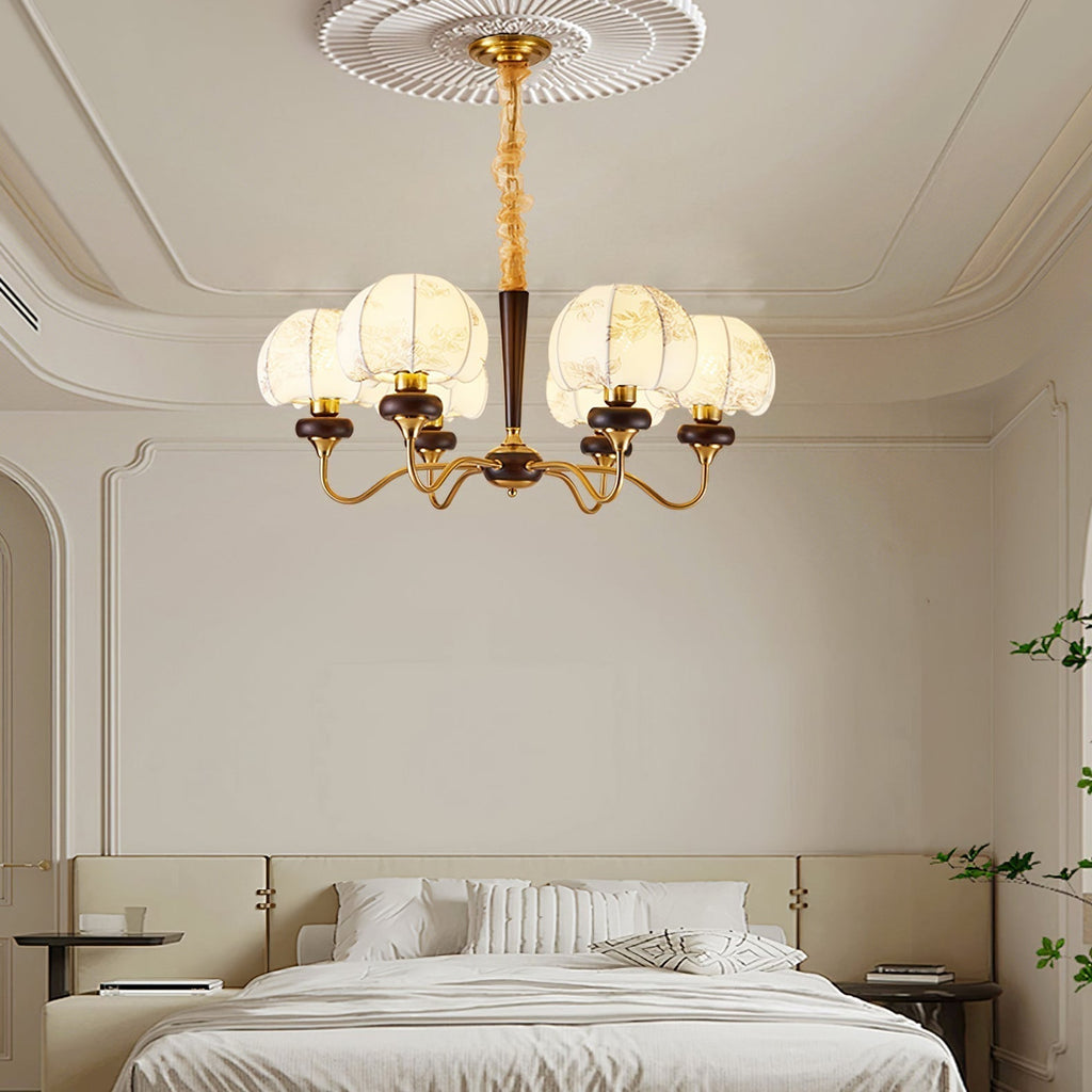 Orchid Chandelier en Tissu Vintage - Neutralighting