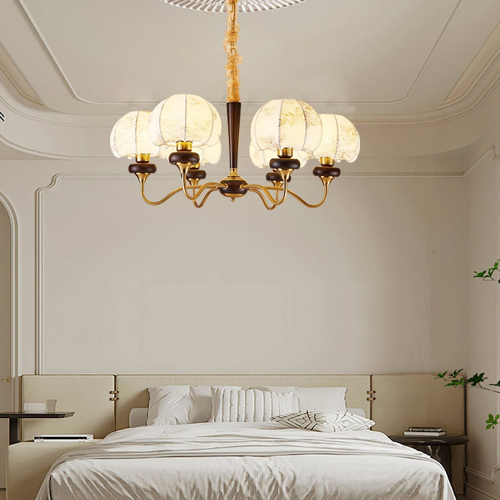 Orchid Chandelier en Tissu Vintage - Neutralighting