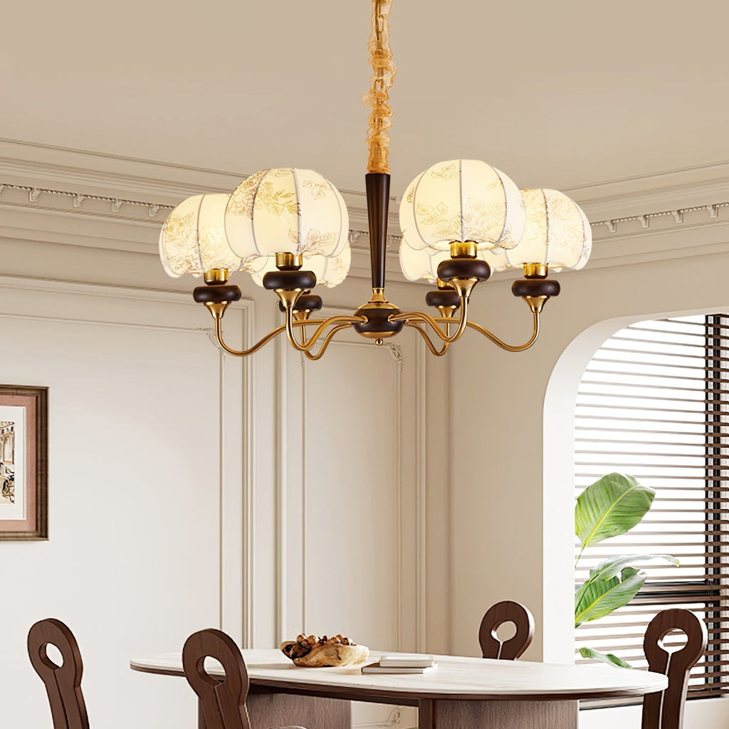 Orchid Chandelier en Tissu Vintage - Neutralighting