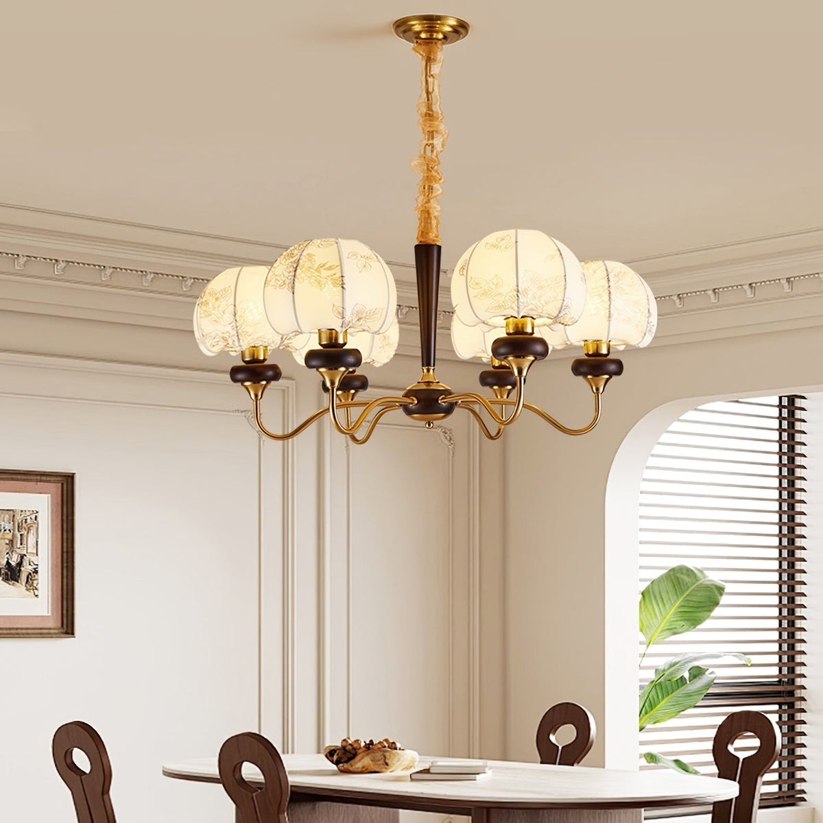 Orchid Chandelier en Tissu Vintage - Neutralighting