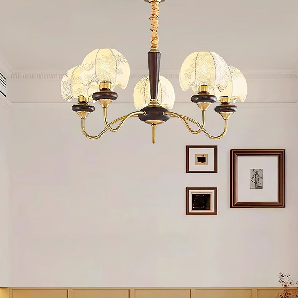 Orchid Chandelier en Tissu Vintage - Neutralighting