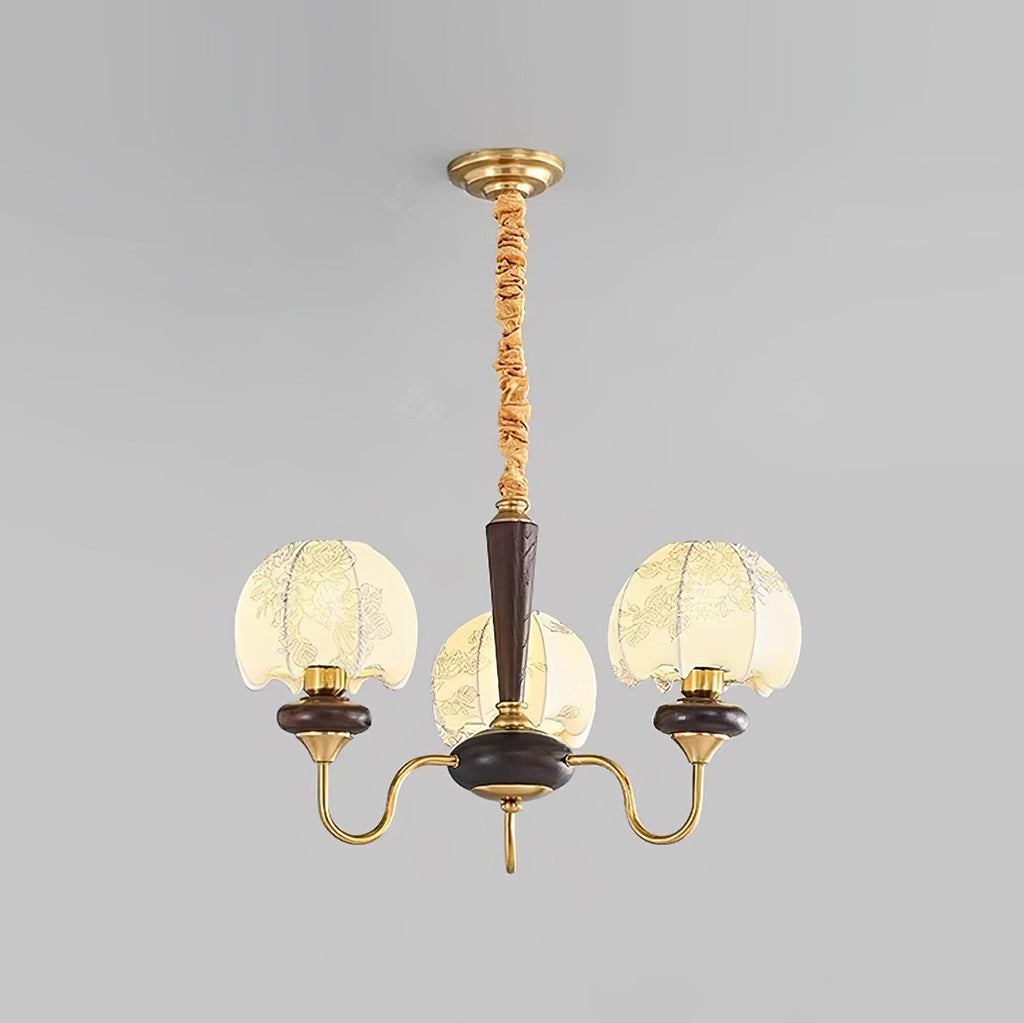 Orchid Chandelier en Tissu Vintage - Neutralighting
