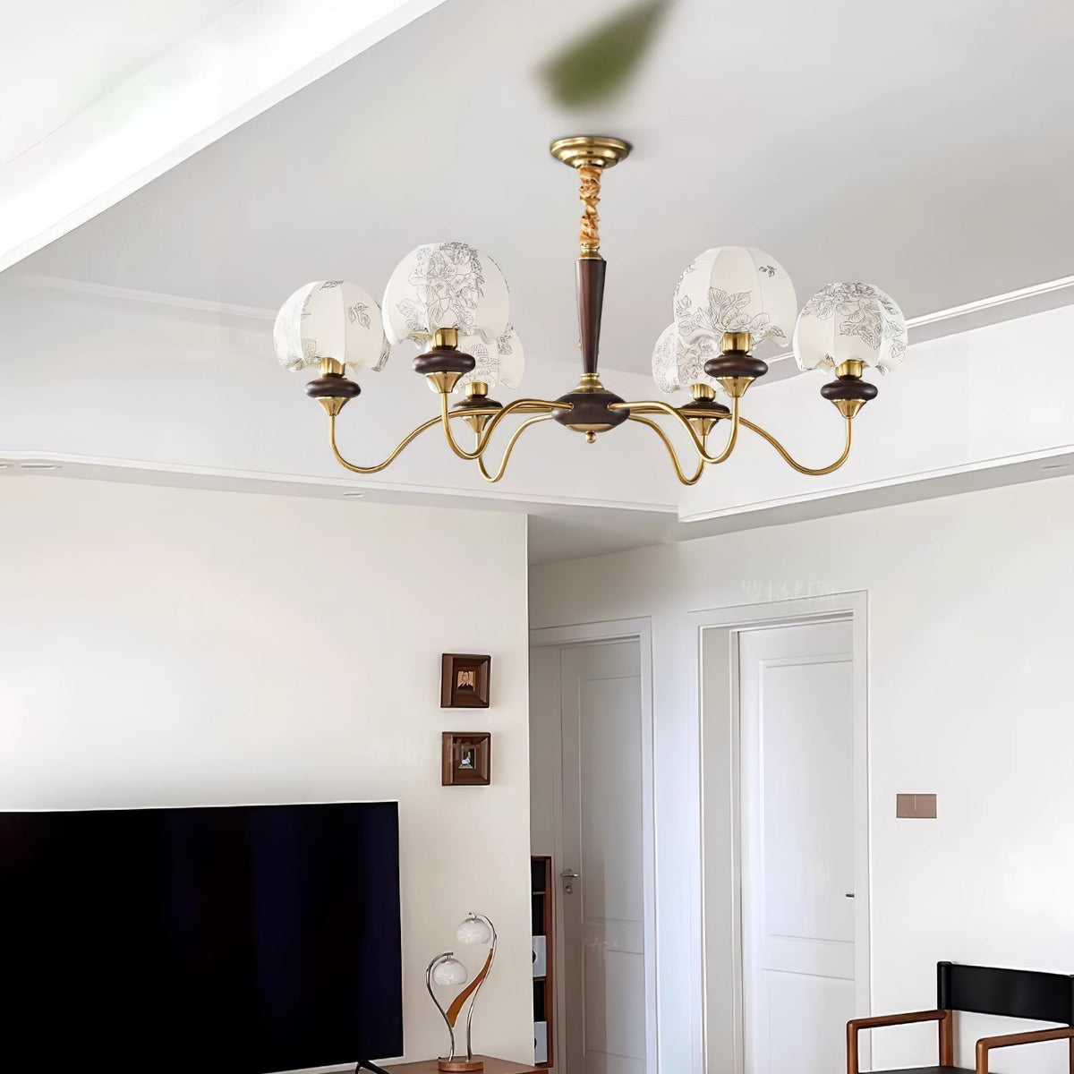 Orchid Chandelier en Tissu Vintage - Neutralighting