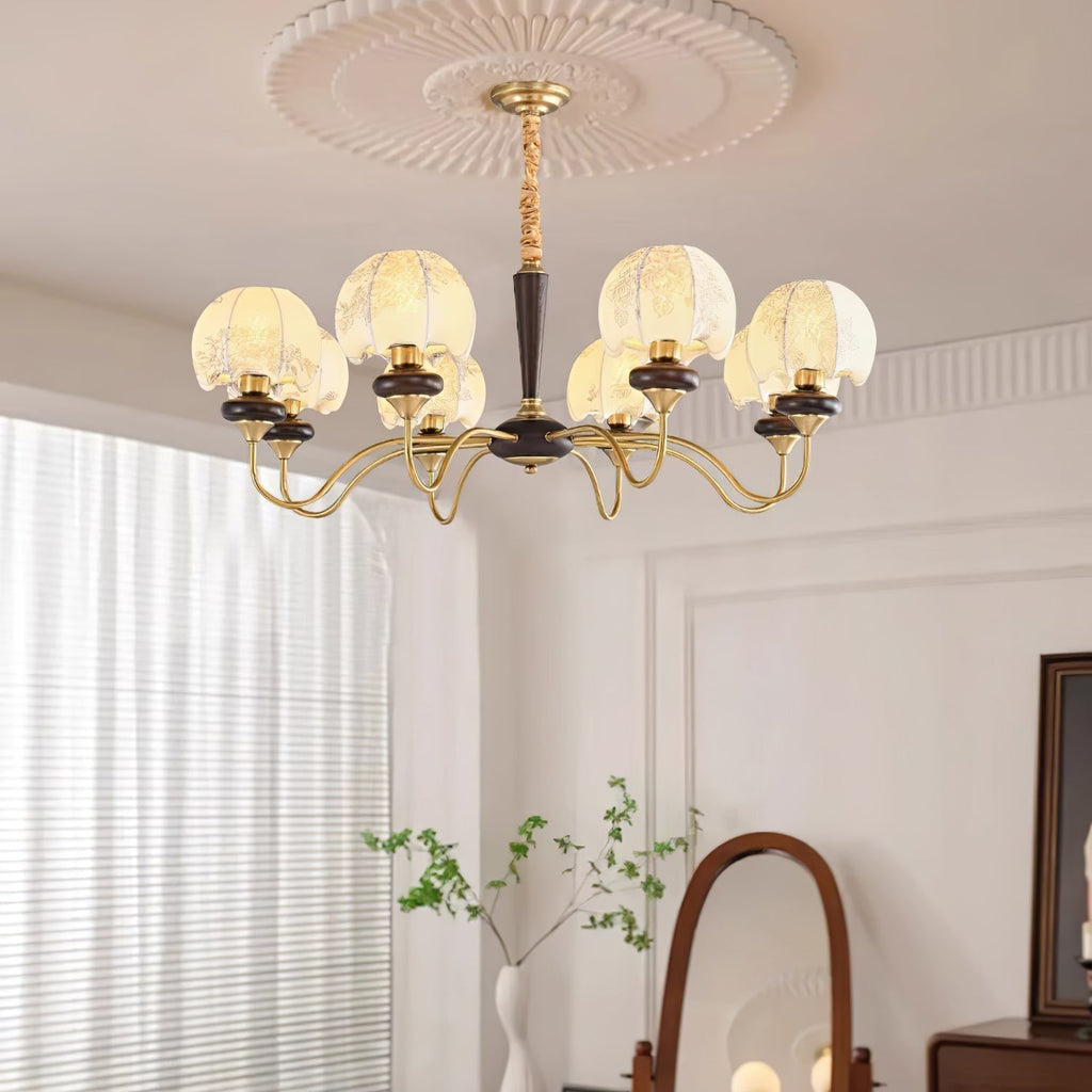 Orchid Chandelier en Tissu Vintage - Neutralighting