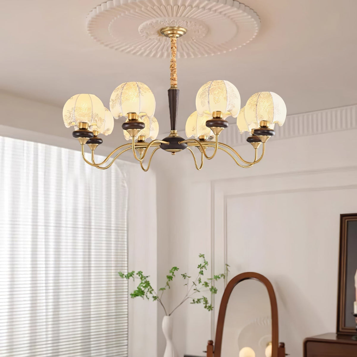Orchid Chandelier en Tissu Vintage - Neutralighting