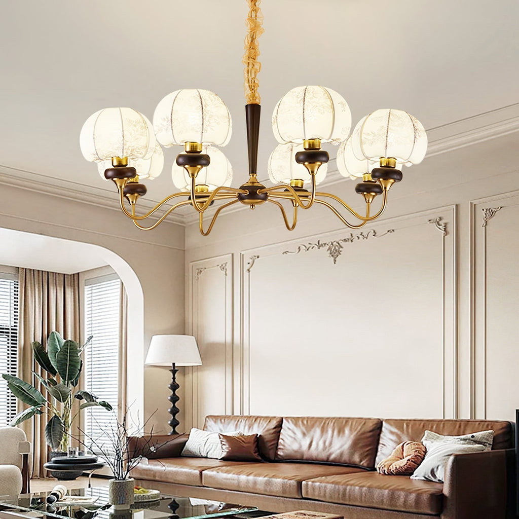 Orchid Chandelier en Tissu Vintage - Neutralighting