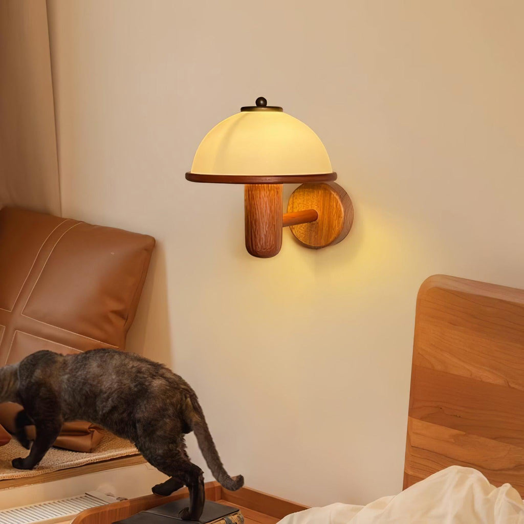 Lustra Applique Murale Champignon Bois de Chêne - Neutralighting