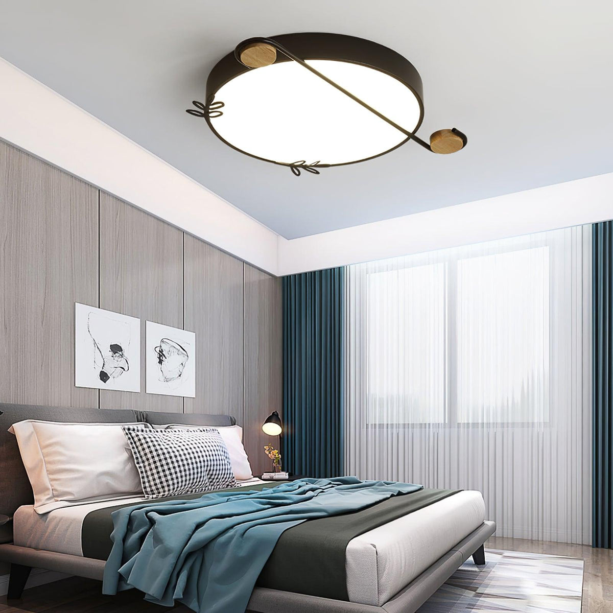Evzorira Lampe Plafonnier Ronde Art Note Musicale - Neutralighting